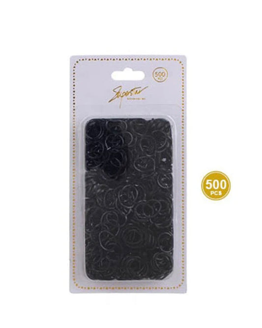 ALL BLACK 500PC PACKAGED HAIR TIE