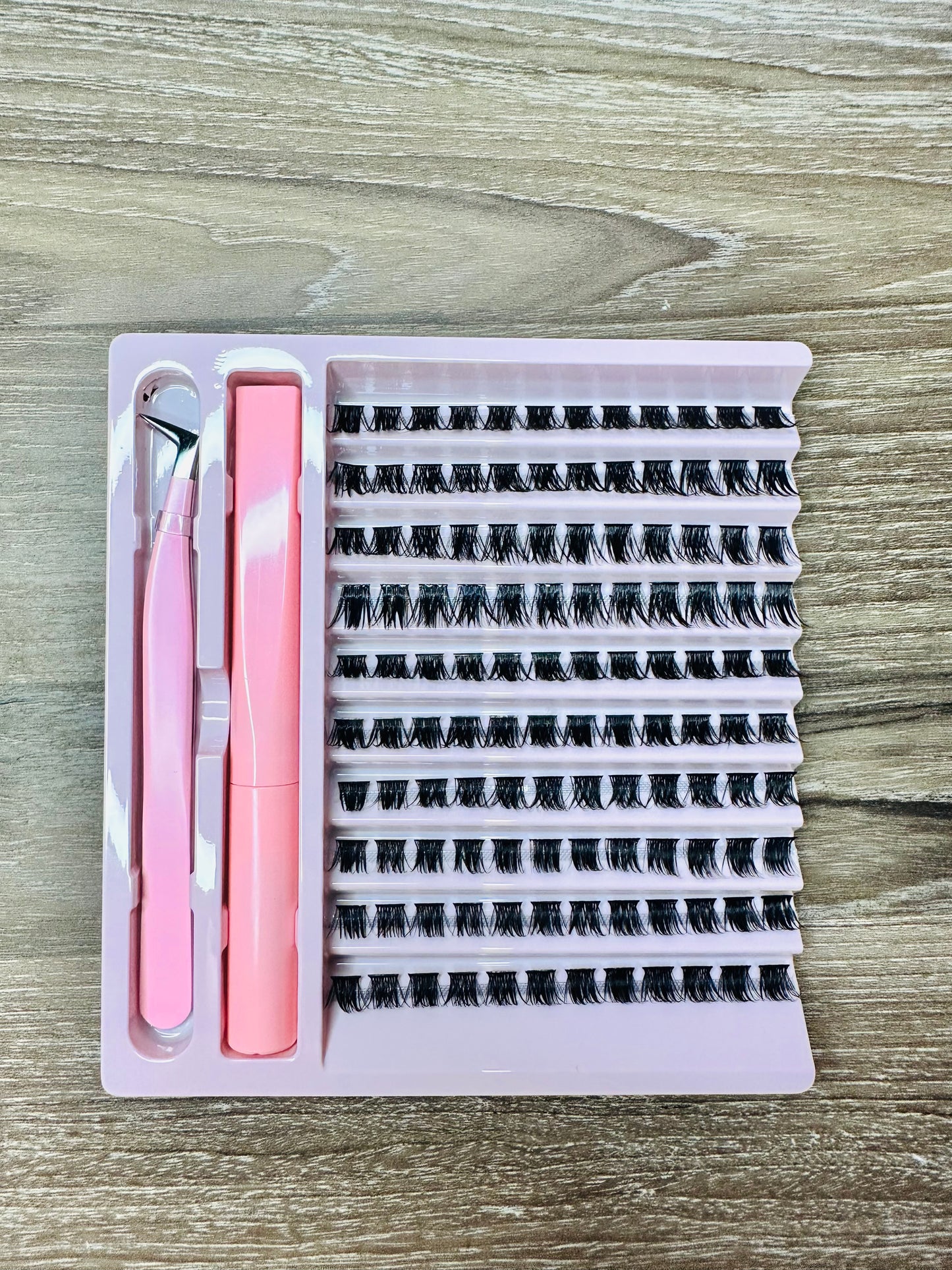 Individual Eyelash Clusters Kit with Bond and Tweezers