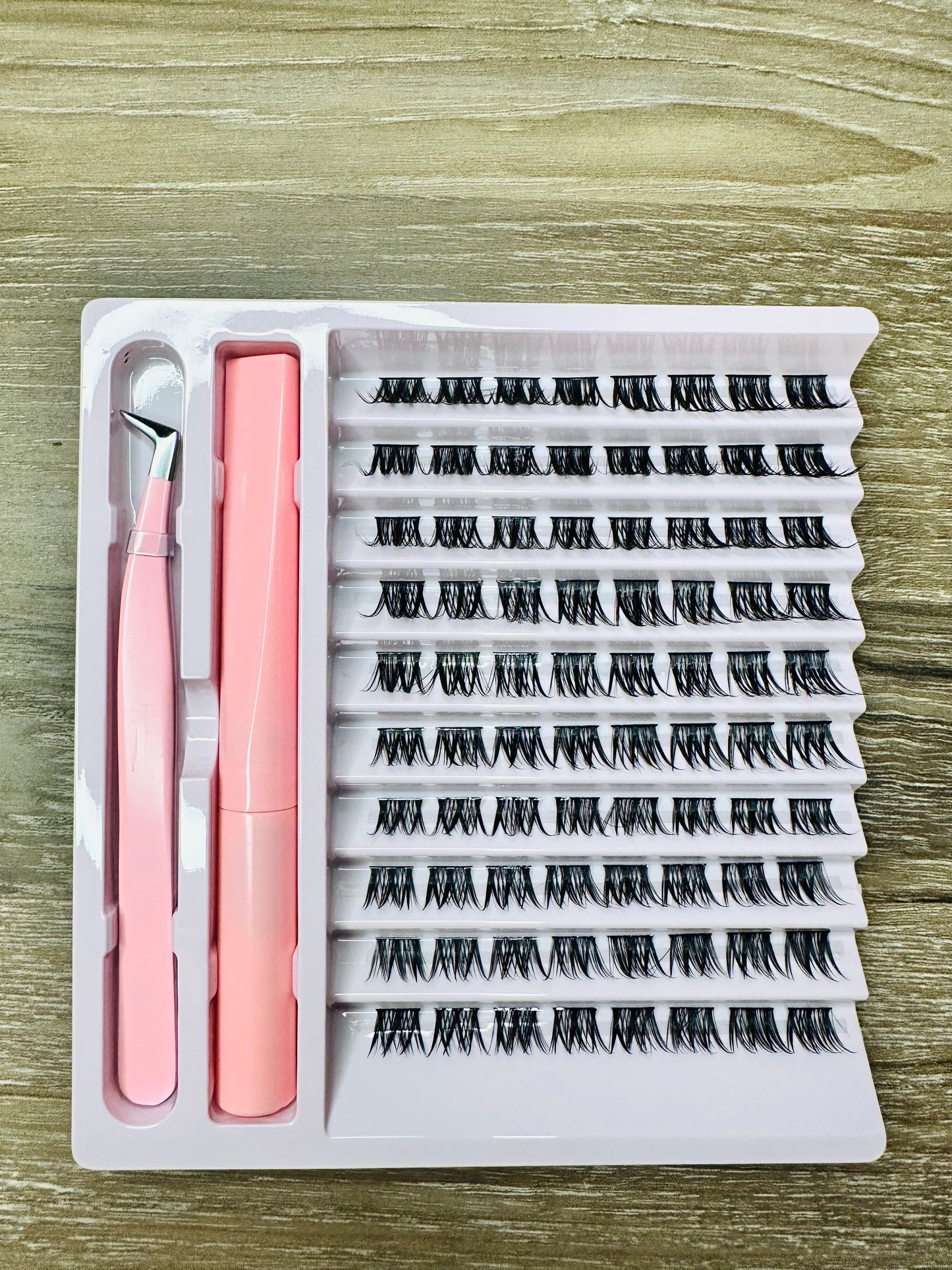 Individual Eyelash Clusters Kit with Bond and Tweezers