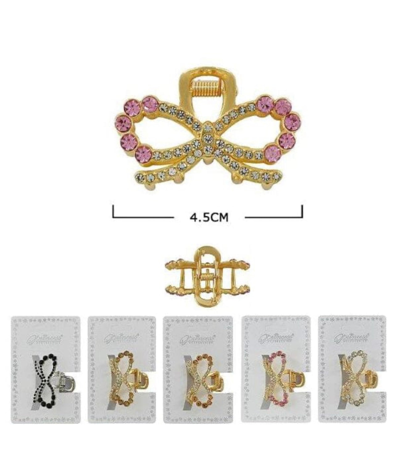 RHINESTONE RIBBON SHAPE HAIR JAW CLIP